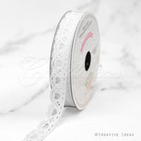 5/8" Grosgrain Hearts Cut-Out Ribbon-10 Yds (White)