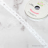 5/8" Grosgrain Hearts Cut-Out Ribbon-10 Yds (White)