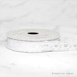 5/8" Grosgrain Hearts Cut-Out Ribbon-10 Yds (White)