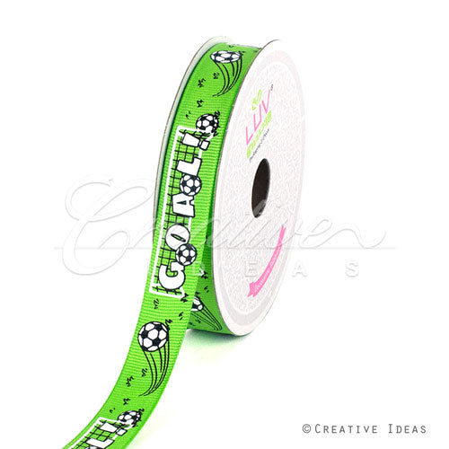 5/8" Grosgrain Sport Fields Ribbon-10 Yds (Soccer)