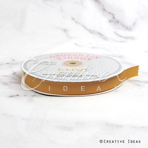 5/8" Grosgrain Ribbon - 50 Yards (Antique Gold)