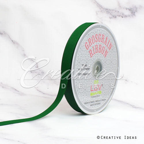 5/8" Grosgrain Ribbon - 50 Yards (Emerald Green)