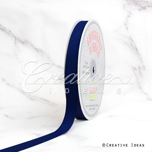 5/8" Grosgrain Ribbon - 50 Yards (Navy Blue)