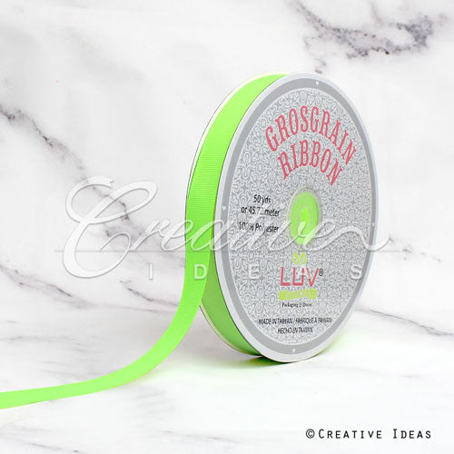 5/8" Grosgrain Ribbon - 50 Yards (Neon Green)