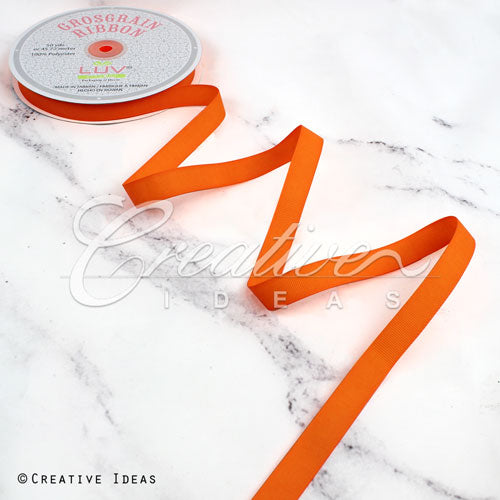 5/8" Grosgrain Ribbon - 50 Yards (Neon Orange)