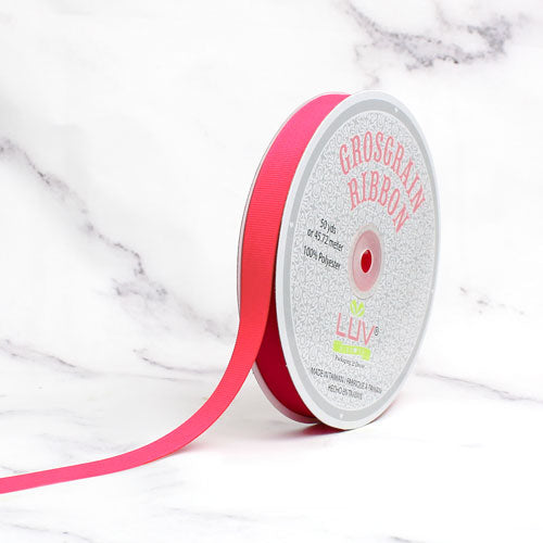 5/8" Grosgrain Ribbon - 50 Yards (Neon Pink)