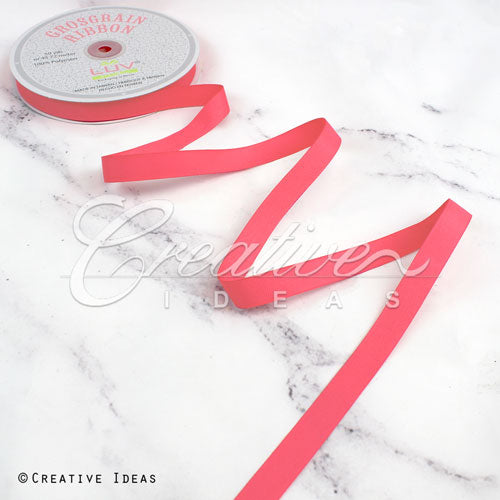 5/8" Grosgrain Ribbon - 50 Yards (Neon Pink)