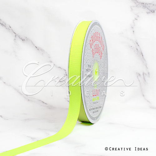 5/8" Grosgrain Ribbon - 50 Yards (Neon Yellow)