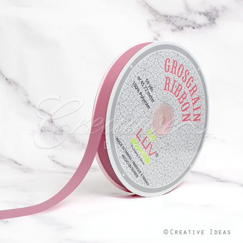 5/8" Grosgrain Ribbon - 50 Yards (Rosy Mauve)