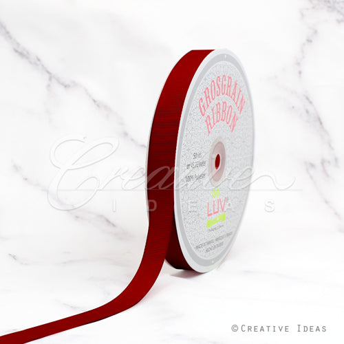 5/8" Grosgrain Ribbon - 50 Yards (Scarlet Red)