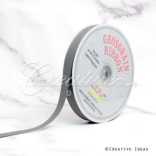 5/8" Grosgrain Ribbon - 50 Yards (Silver)