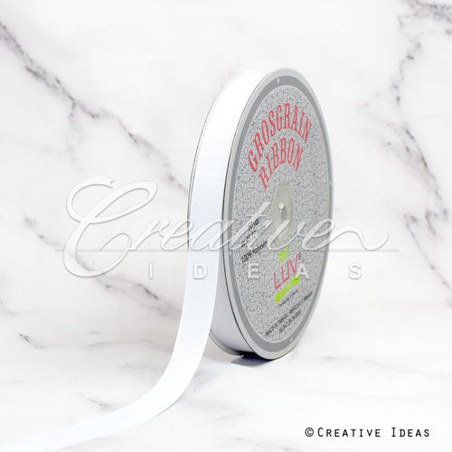 5/8" Grosgrain Ribbon - 50 Yards (White)