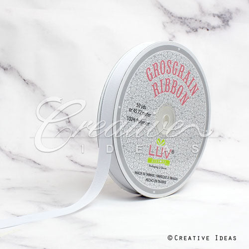 5/8" Grosgrain Ribbon - 50 Yards (White)