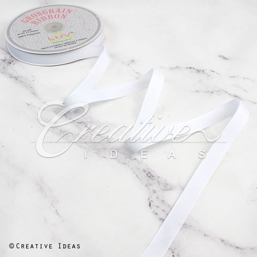 5/8" Grosgrain Ribbon - 50 Yards (White)