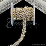 5/8" Jagged Rhinestone Chain-3 Yds (Gold)