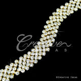5/8" Jagged Rhinestone Chain-3 Yds (Gold)