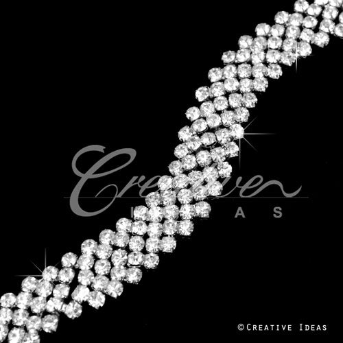 5/8" Jagged Rhinestone Chain-3 Yds (Silver)