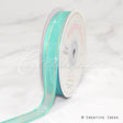 5/8" Organza With Satin And Gold Edge Ribbon - 25 Yards (Aqua)