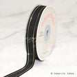 5/8" Organza With Satin And Gold Edge Ribbon - 25 Yards (Black)