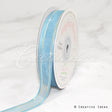 5/8" Organza With Satin And Gold Edge Ribbon - 25 Yards (Light Blue)
