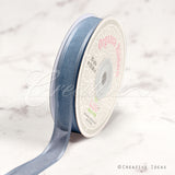 5/8" Organza With Satin Edge Ribbon - 25 Yards (Antique Blue)