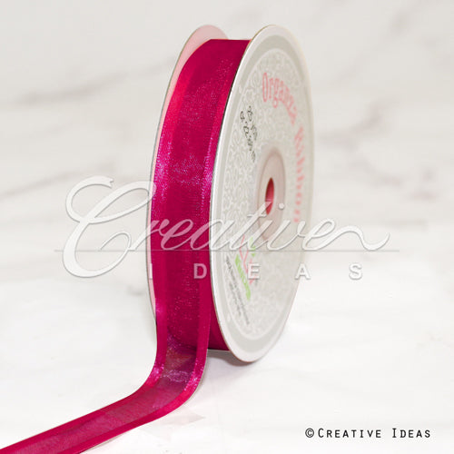 5/8" Organza With Satin Edge Ribbon - 25 Yards (Azalea)