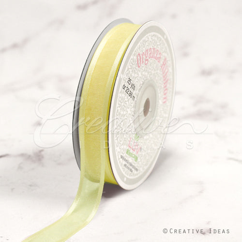 5/8" Organza With Satin Edge Ribbon - 25 Yards (Baby Maize)