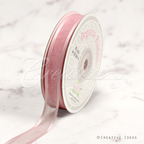 5/8" Organza With Satin Edge Ribbon - 25 Yards (Blush)