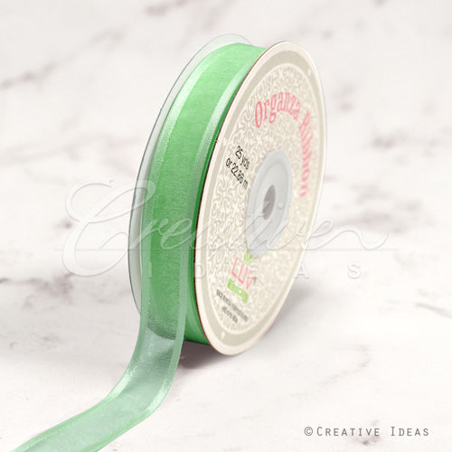 5/8" Organza With Satin Edge Ribbon - 25 Yards (Mint Green)
