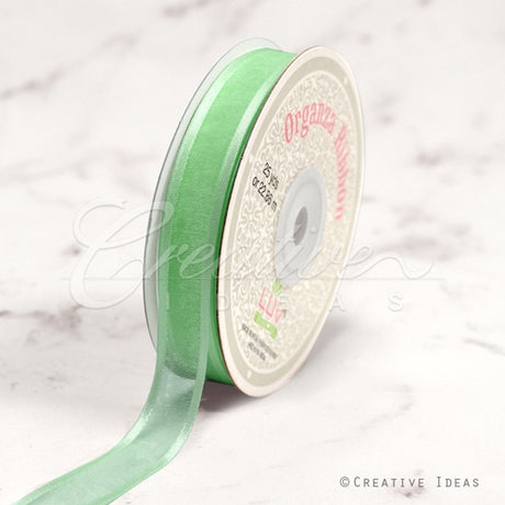 5/8" Organza With Satin Edge Ribbon - 25 Yards (Mint Green)