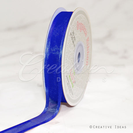 5/8" Organza With Satin Edge Ribbon - 25 Yards (Royal Blue)