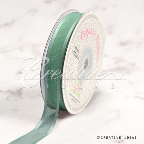 5/8" Organza With Satin Edge Ribbon - 25 Yards (Sage)