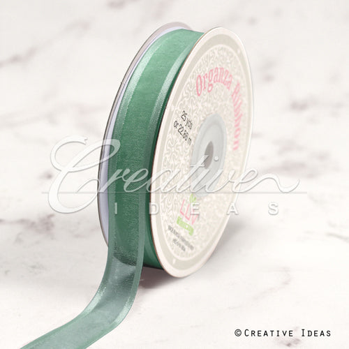 5/8" Organza With Satin Edge Ribbon - 25 Yards (Sage)
