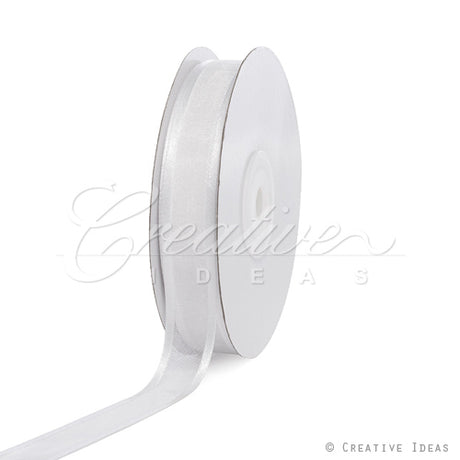5/8" Organza With Satin Edge Ribbon - 25 Yards (White)