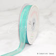 5/8" Organza With Satin & Silver Edge Ribbon - 25 Yards (Aqua)