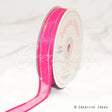 5/8" Organza With Satin & Silver Edge Ribbon - 25 Yards (Hot Pink)