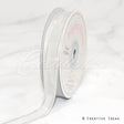 5/8" Organza With Satin & Silver Edge Ribbon - 25 Yards (White)
