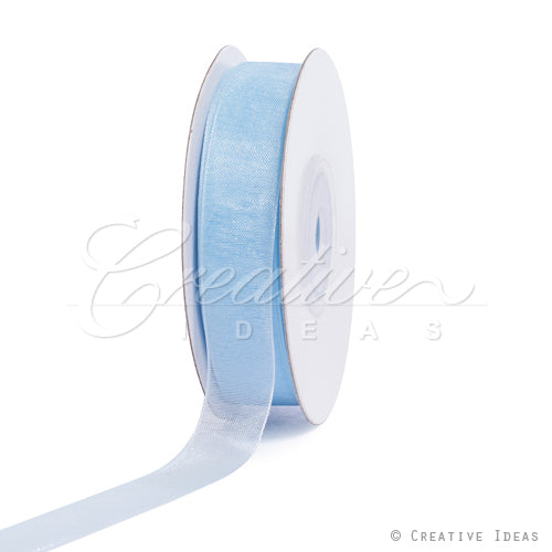 5/8" Plain Organza Sheer Ribbons - 25 Yards (Light Blue)