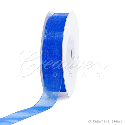 5/8" Plain Organza Sheer Ribbons - 25 Yards (Royal Blue)