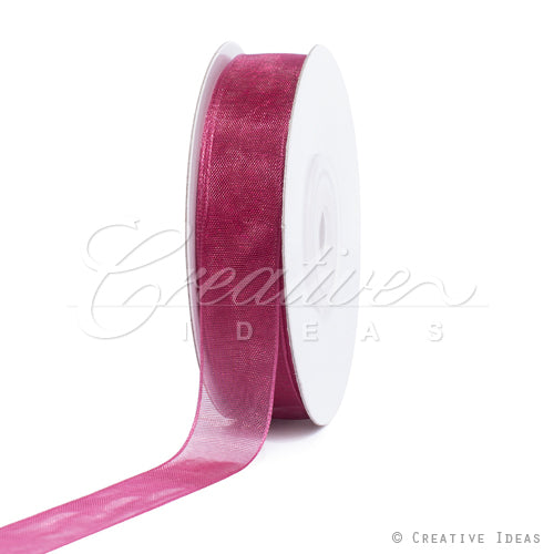 5/8" Plain Organza Sheer Ribbons - 25 Yards (Wine)
