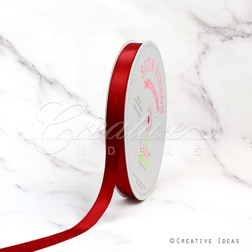 5/8" Single Face Satin-100 Yds (Vibrant Red)