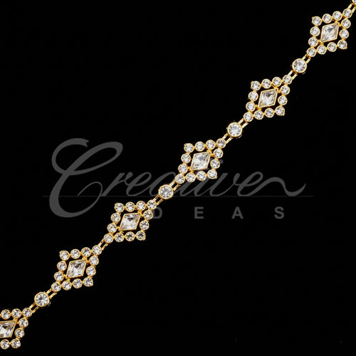 5/8" Small Diamond Bedazzle Trim-4.5 Meters (Gold)