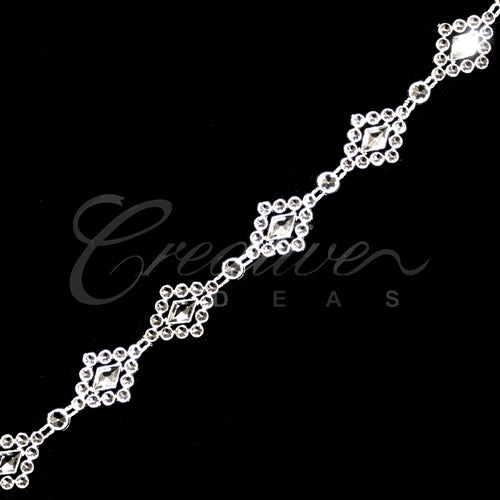 5/8" Small Diamond Bedazzle Trim-4.5 Meters (Silver)