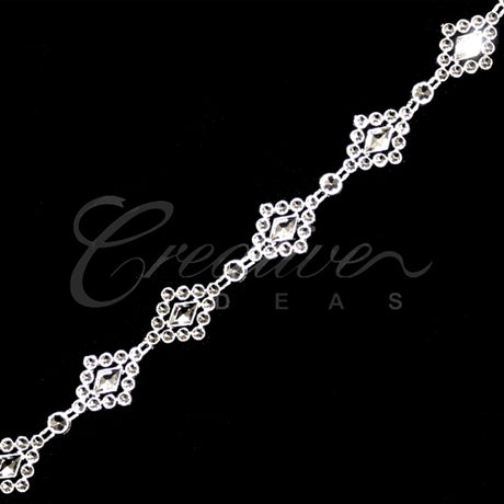 5/8" Small Diamond Bedazzle Trim-4.5 Meters (Silver)