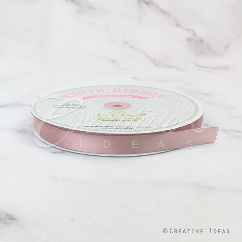 5/8" Single Face Satin Ribbon - 100 Yards (Mauve Pink)