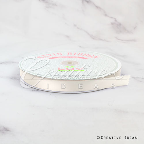 5/8" Single Face Satin Ribbon - 100 Yards (Antique White)