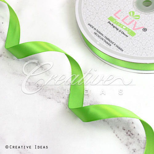 5/8" Single Face Satin Ribbon - 100 Yards (Apple Green)