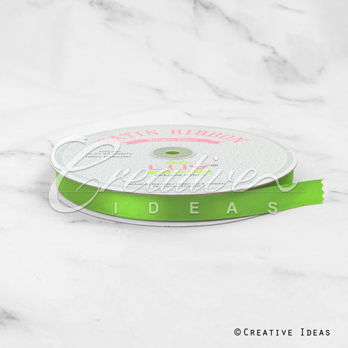 5/8" Single Face Satin Ribbon - 100 Yards (Apple Green)