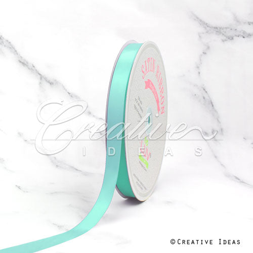 5/8" Single Face Satin Ribbon - 100 Yards (Aqua)