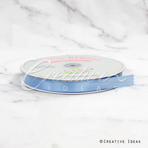 5/8" Single Face Satin Ribbon - 100 Yards (Blue Mist)
